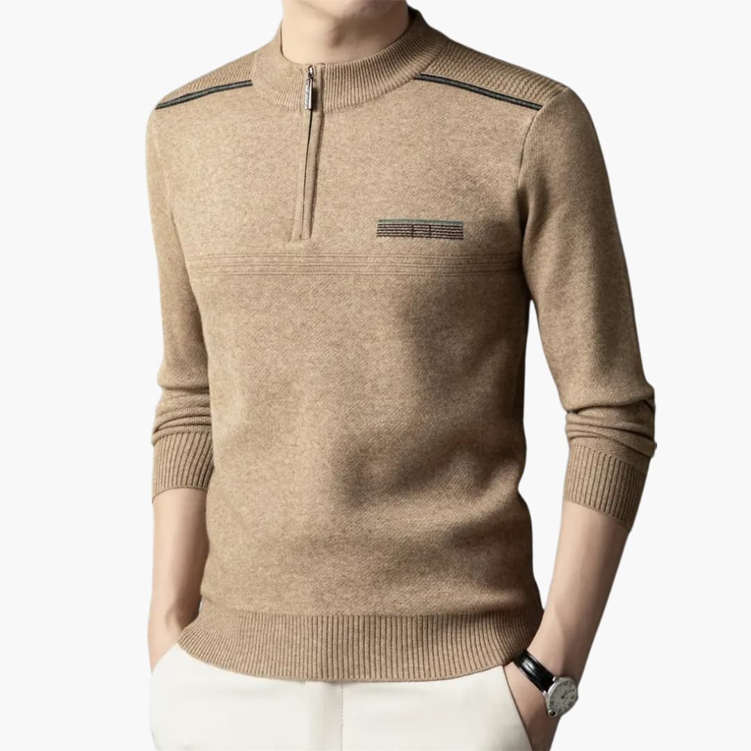 Maxim - Warm knitted jumper with zip for men