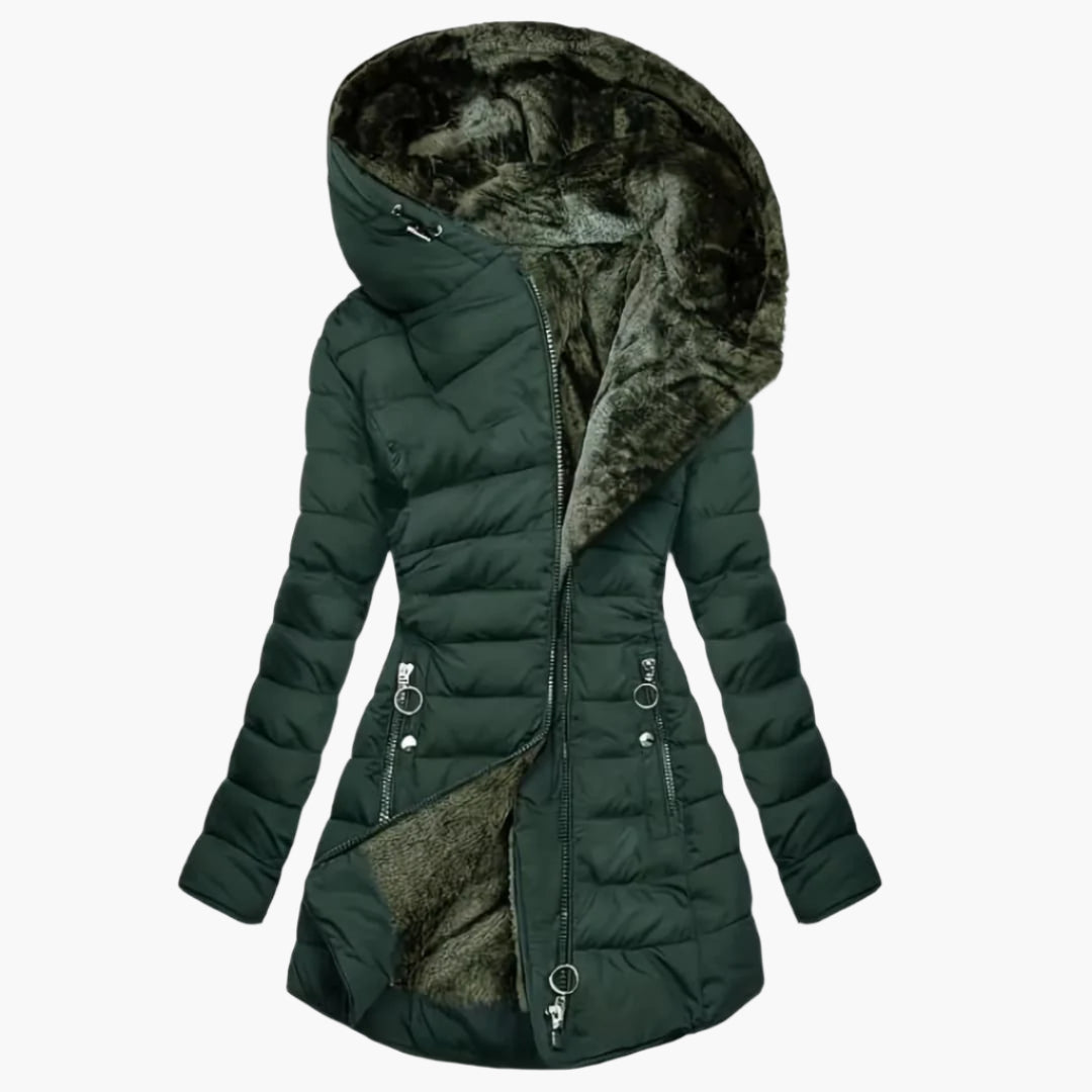 Oriana - Checked teddy winter coat for women