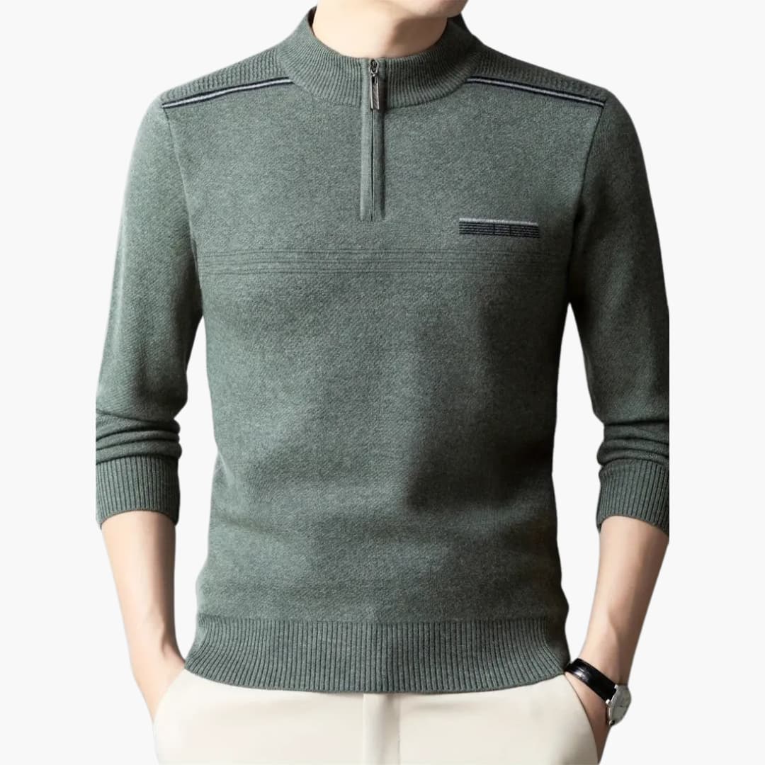 Maxim - Warm knitted jumper with zip for men