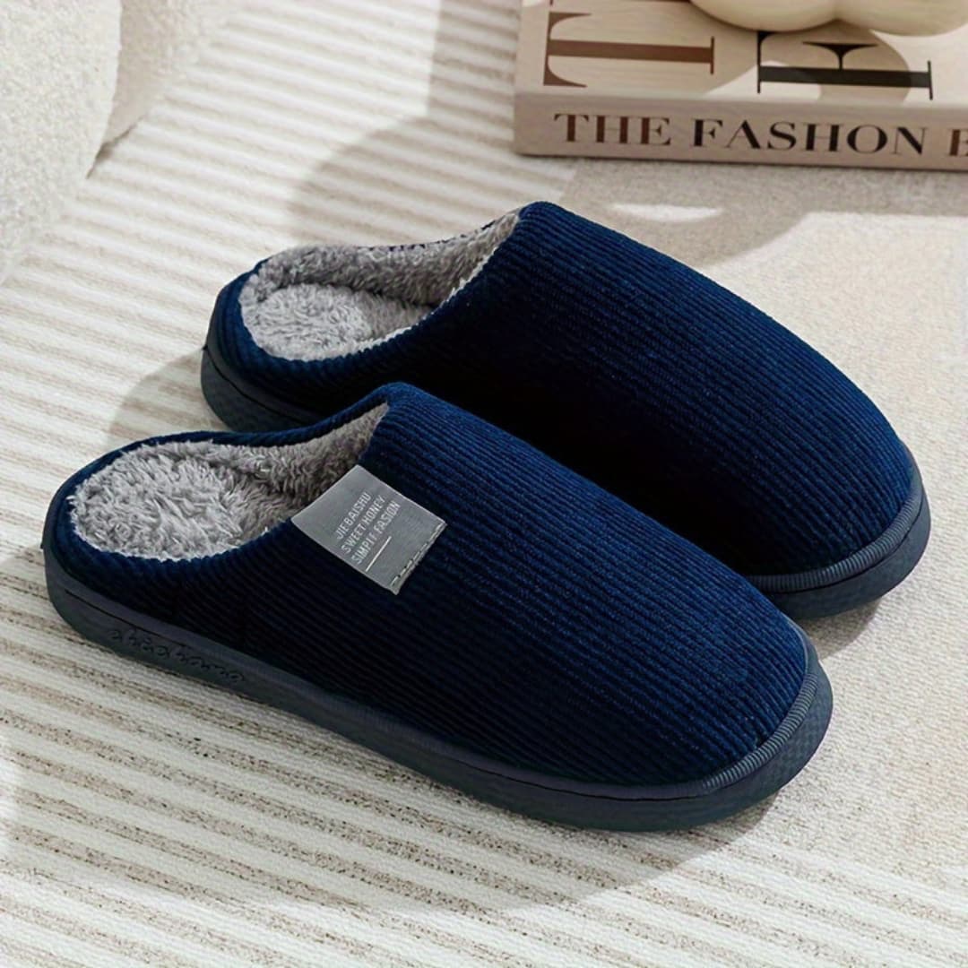 Thermal inomhustöfler for men and women with warm non-slip design