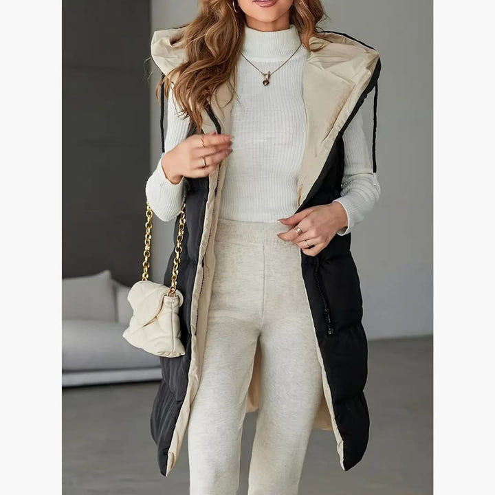 Ursula - Elegant quilted waistcoat with zip for women
