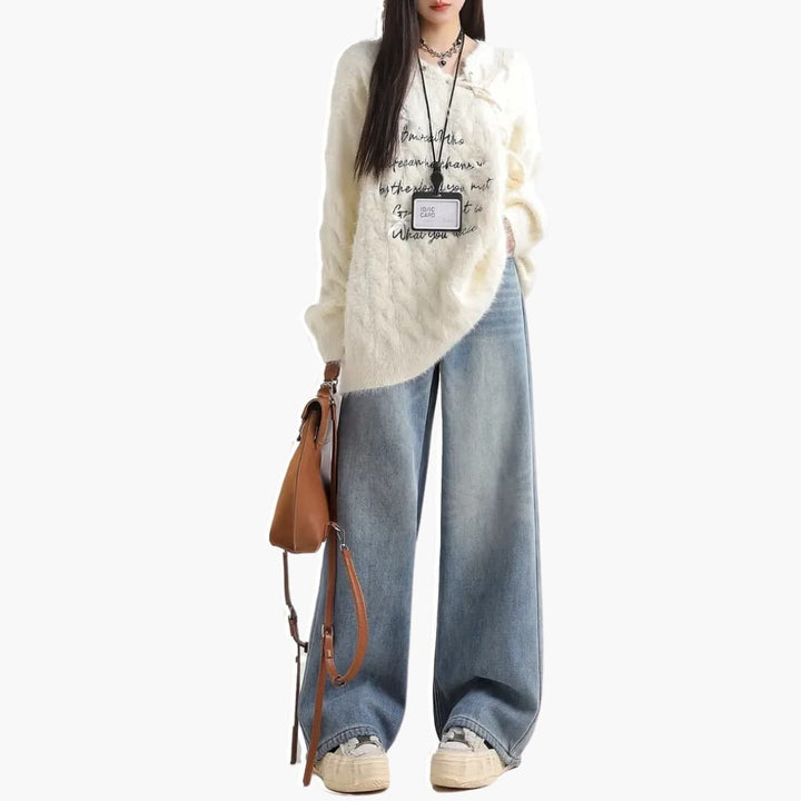 Helena - Stylish jeans with vidde ben and high rem for women