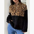 Felicia - Leopardmönstret fleece jumper for women