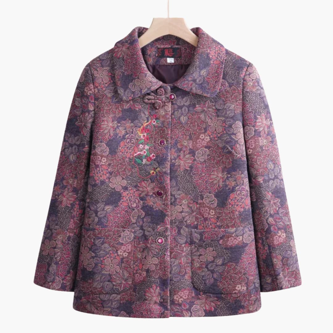 Alicia - Vintage floral coat for women