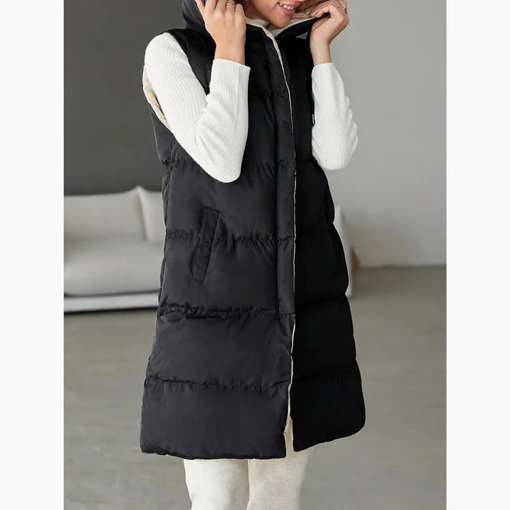 Ursula - Elegant quilted waistcoat with zip for women