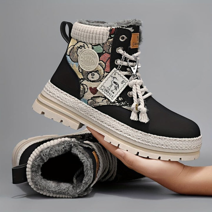 Motorsykkelstövler with graphic print for men windproof non-slip and stylish