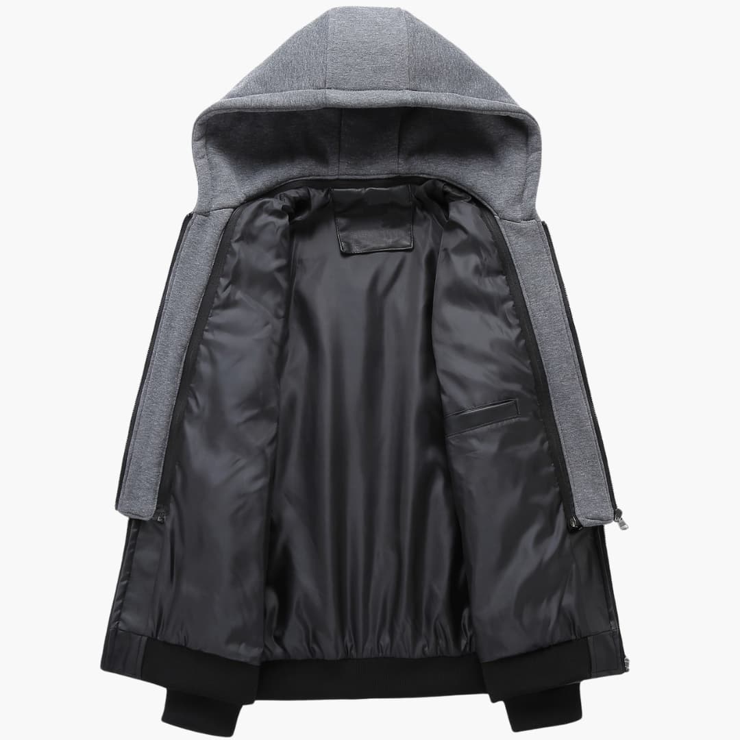 Caspar - Stylish bomber jacket with hood for men