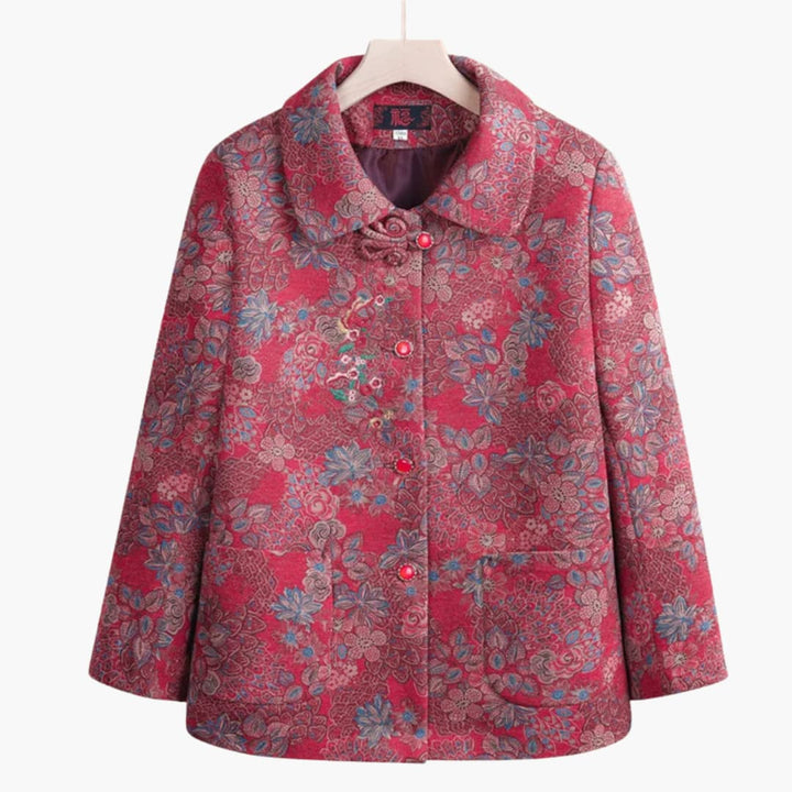 Alicia - Vintage floral coat for women