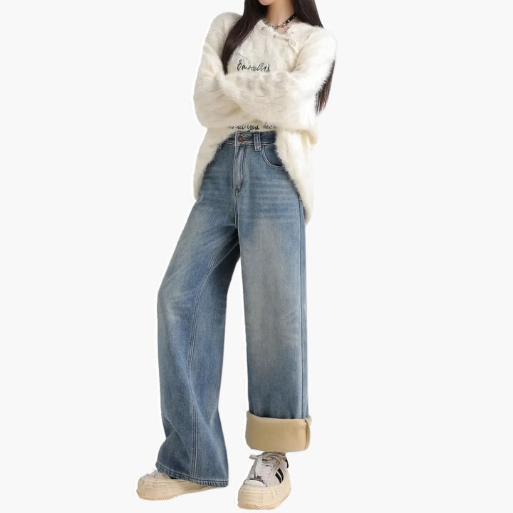 Helena - Stylish jeans with vidde ben and high rem for women