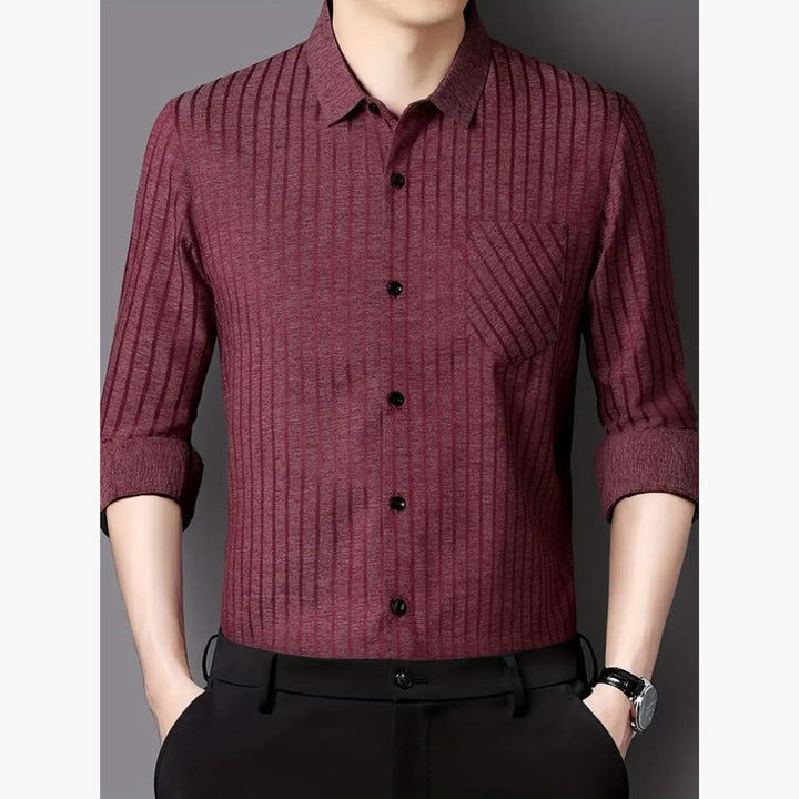 Simon - Stylish striped shirt with buttons for men
