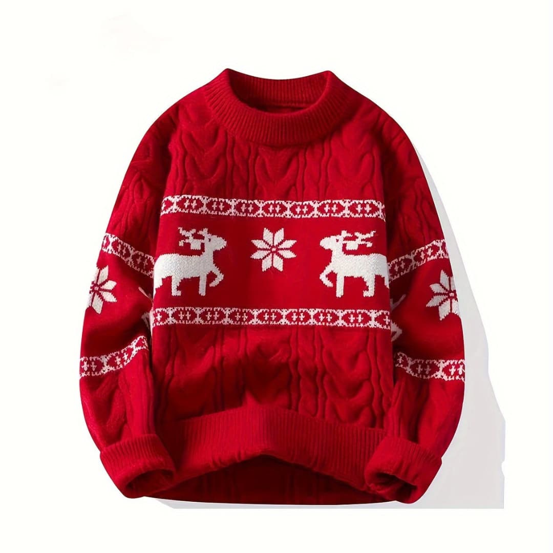 Men Juletröja with Reinsdyr - Cosy Knitted Jumper