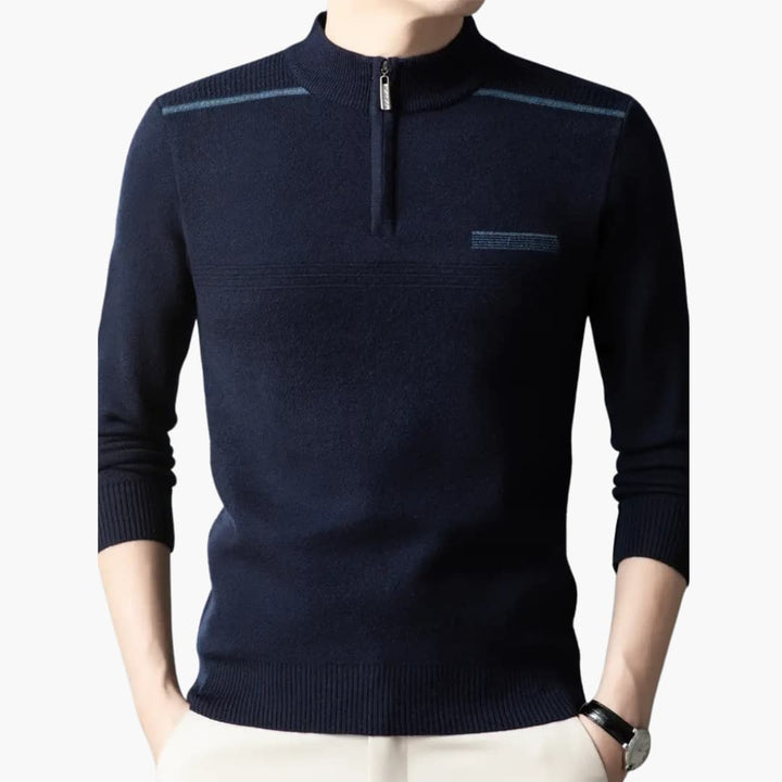 Maxim - Warm knitted jumper with zip for men