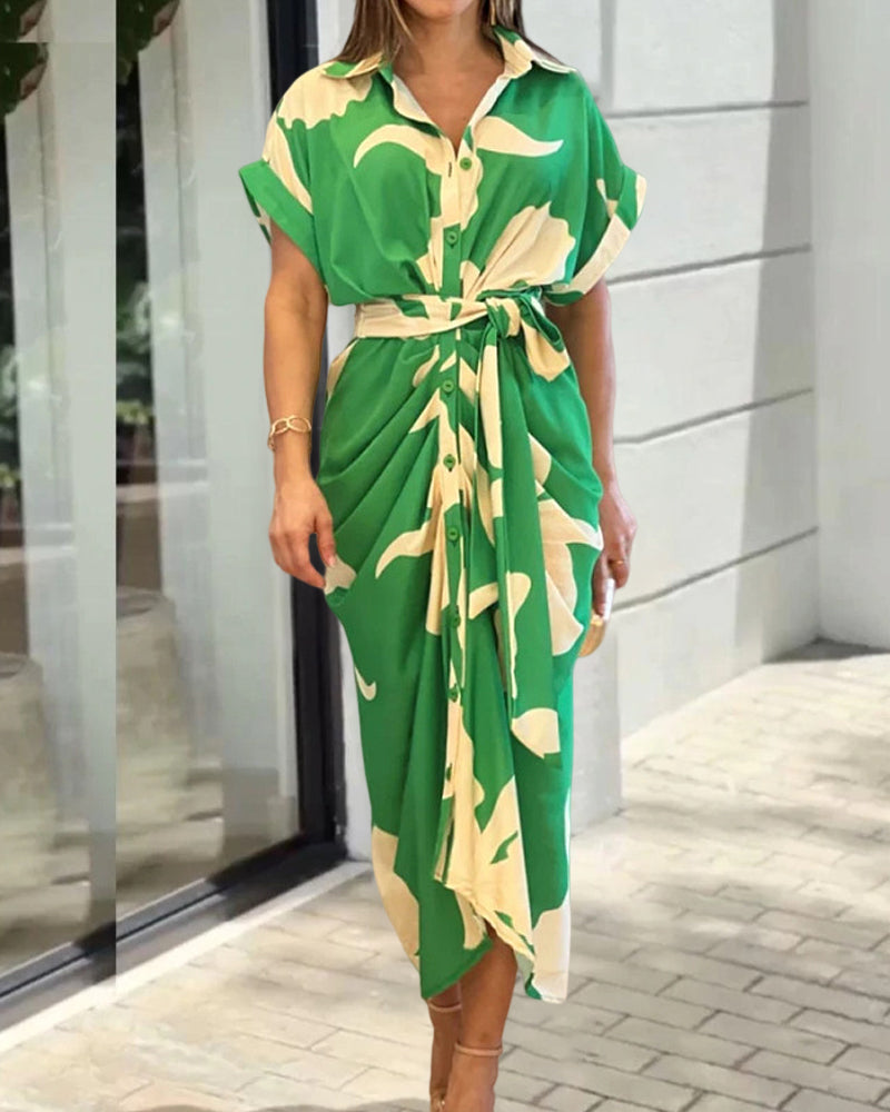 Maren skjortblusklänning with print - Stylish and comfortable