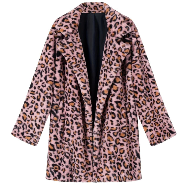 Plus Size Leopard print Open Cardigan Long Jacket