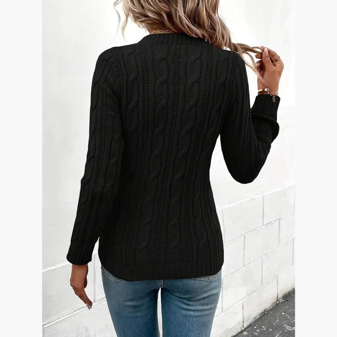 Women Cable-knit Jumper Round Neck