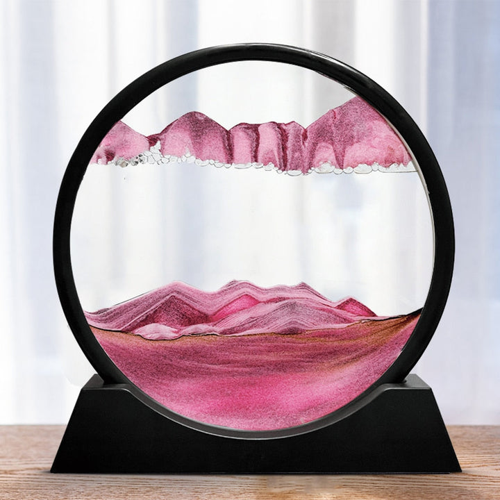 3D Moving Sand Art Hourglass for Calming Atmosphere