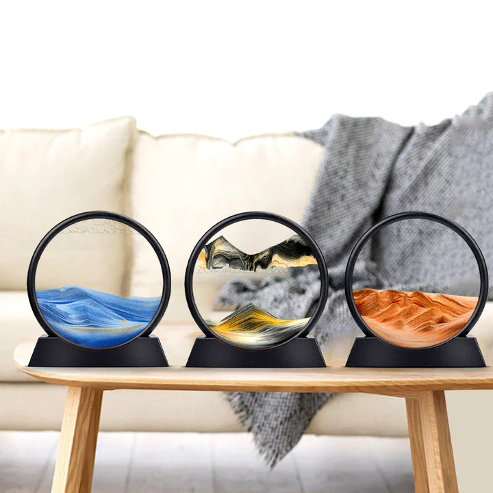 3D Moving Sand Art Hourglass for Calming Atmosphere