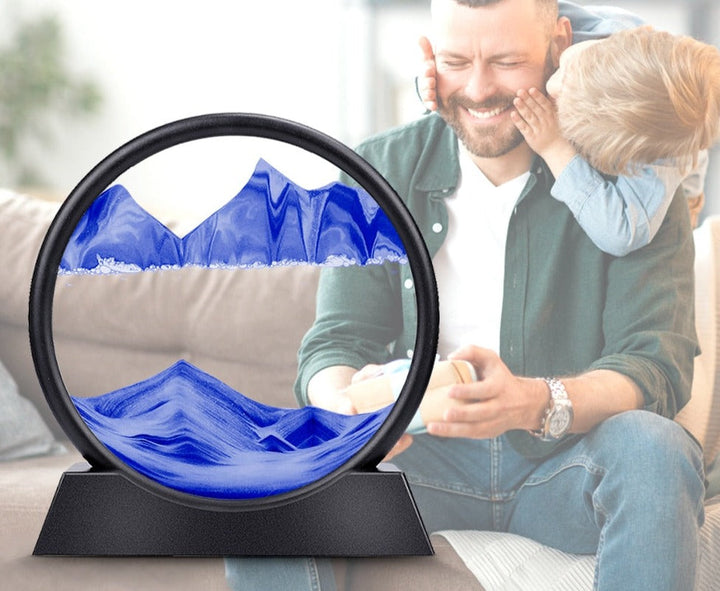 3D Moving Sand Art Hourglass for Calming Atmosphere