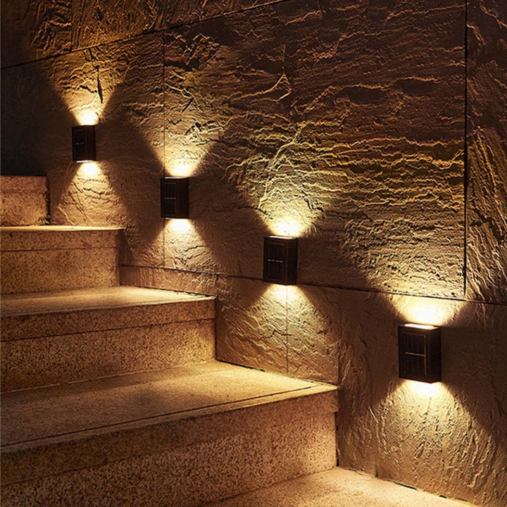 Solar Powered Wall Lamp for Patio, 4 pcs.
