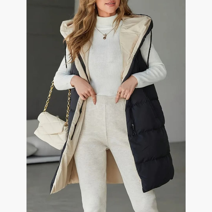 Ursula - Elegant quilted waistcoat with zip for women