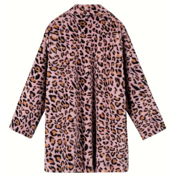 Plus Size Leopard print Open Cardigan Long Jacket