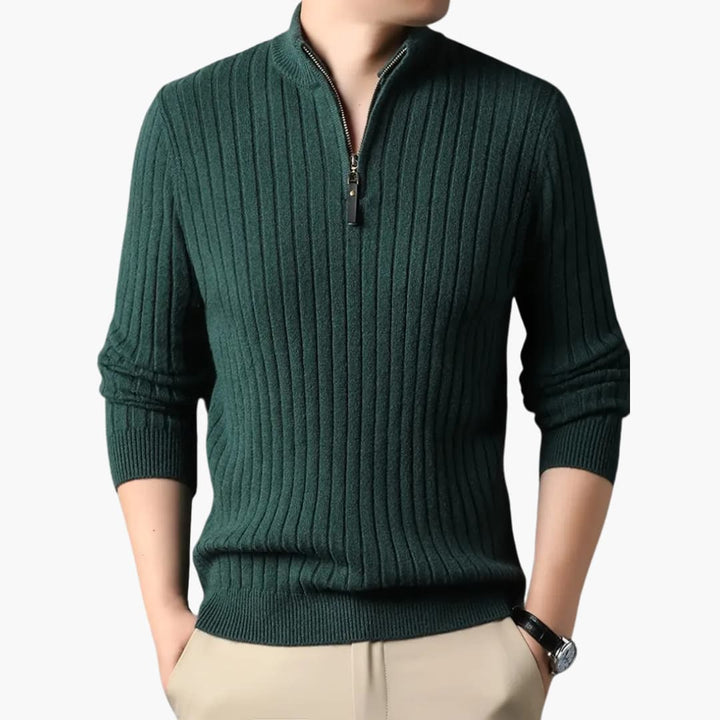 Egor - Stylish knitted jumper with half zip for men