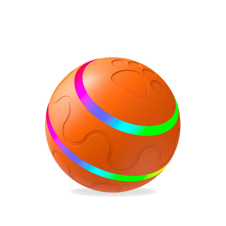 Orange kattboll med LED-ljus