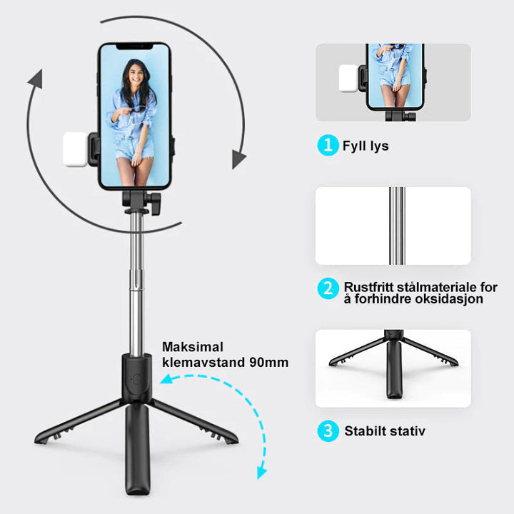 6 in 1 Wireless Bluetooth Selfiestang - Stabile and Creative Bilde