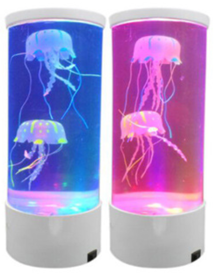 Maneakvarium som LED-lampa med vulkaneffekt och USB