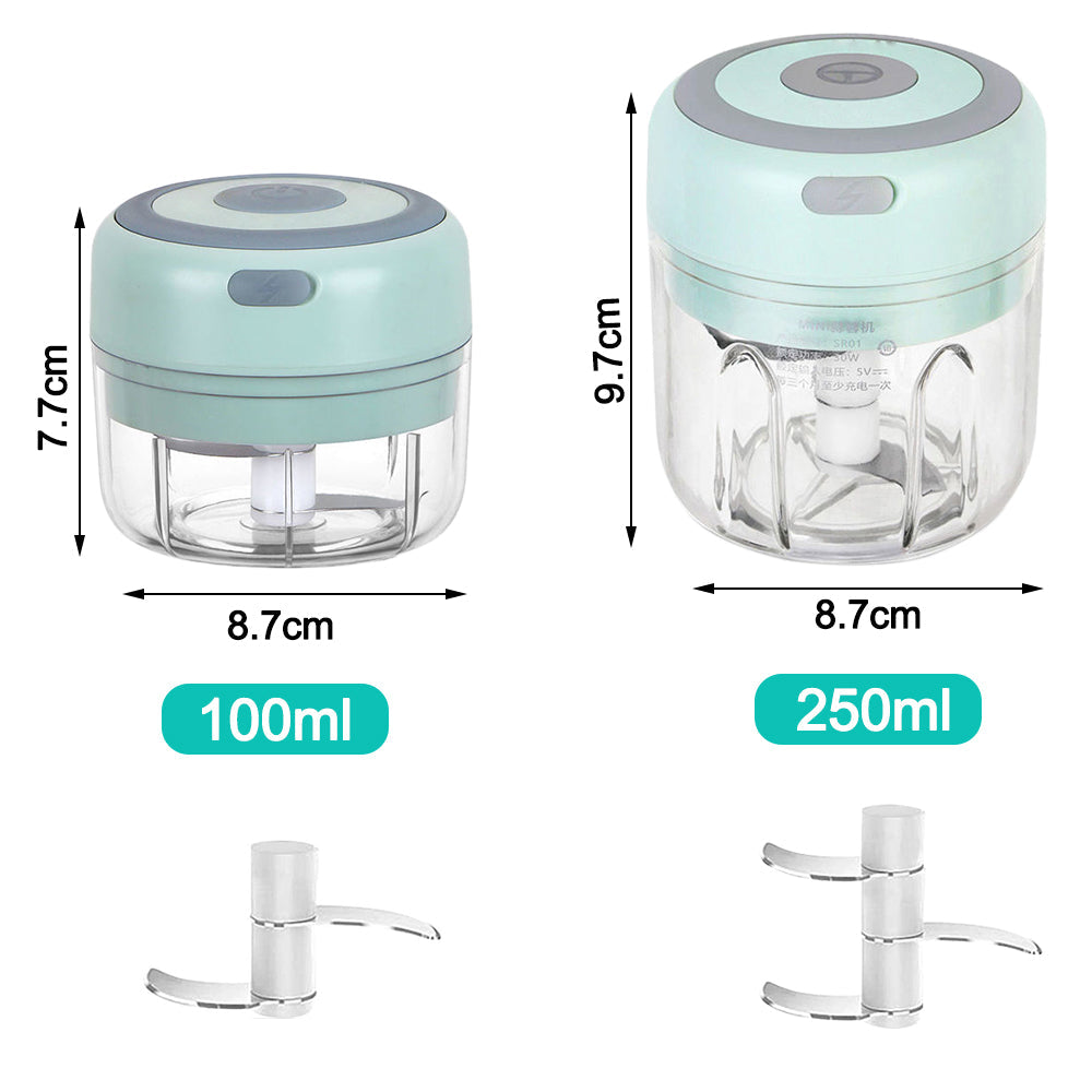 Elektrisk grönsakshackare mini med USB-laddning för vitlök