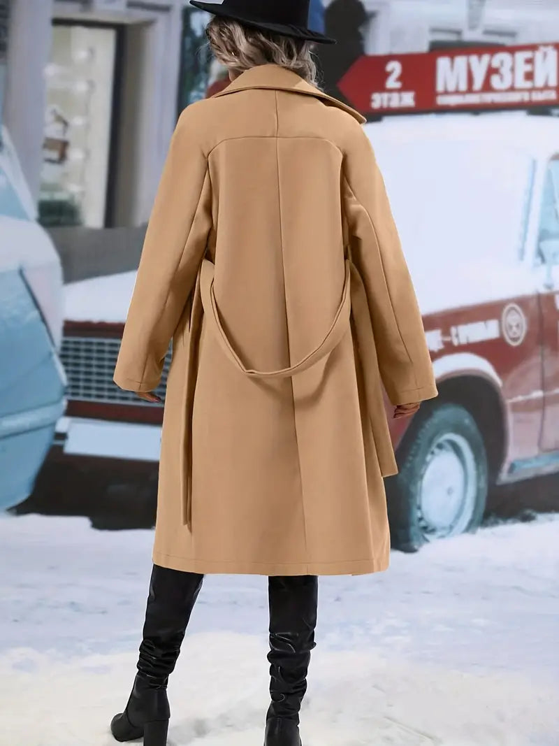 Elegant Dobbelkneppet Midi-Winter jacket