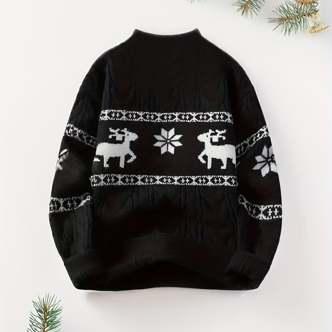 Men Juletröja with Reinsdyr - Cosy Knitted Jumper