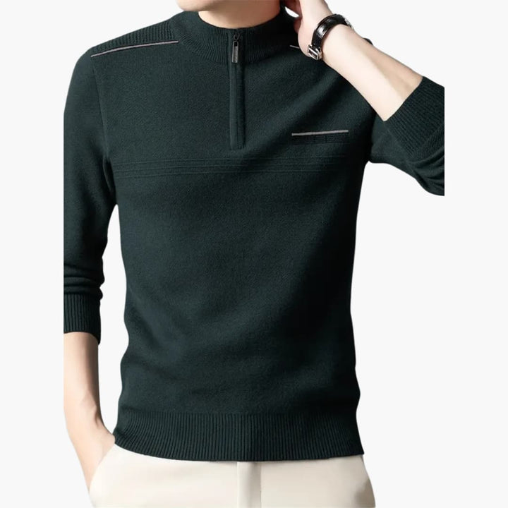 Maxim - Warm knitted jumper with zip for men