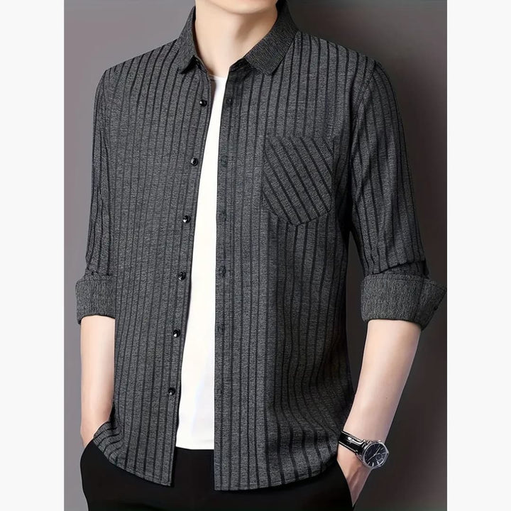 Simon - Stylish striped shirt with buttons for men