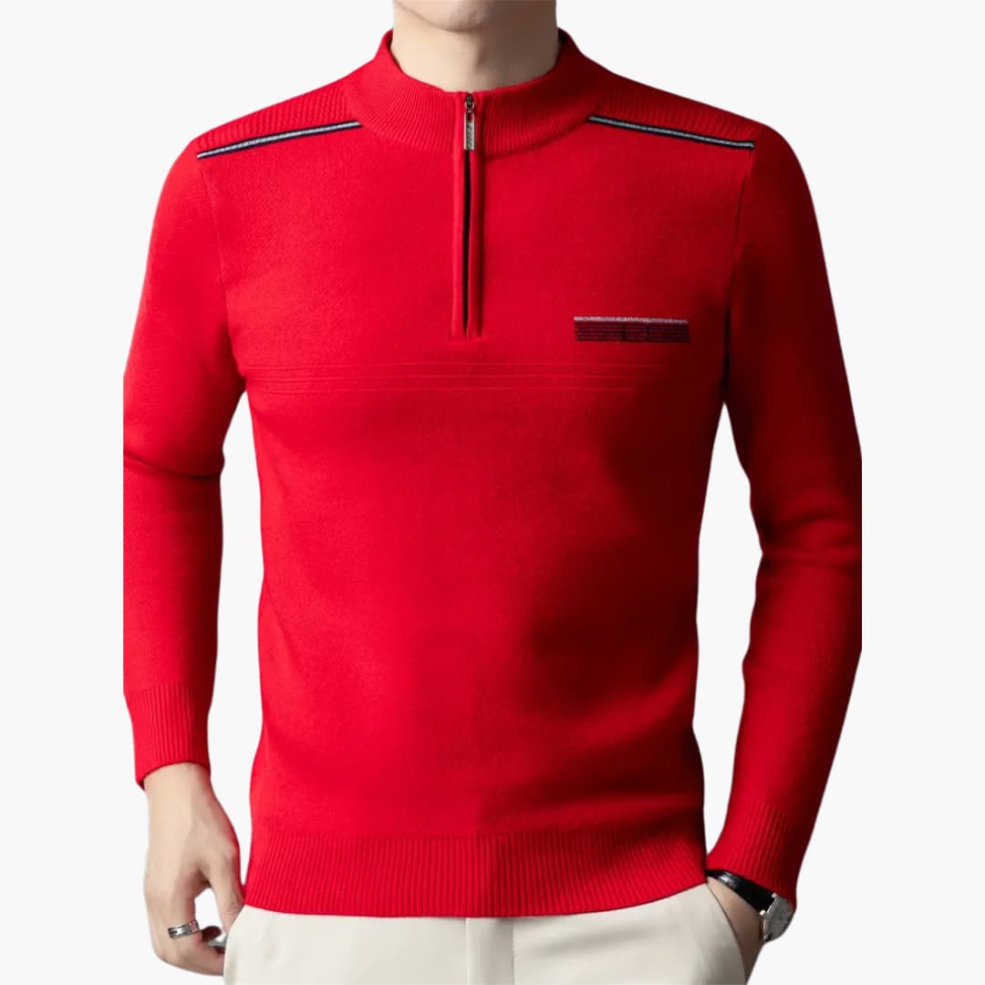 Maxim - Warm knitted jumper with zip for men