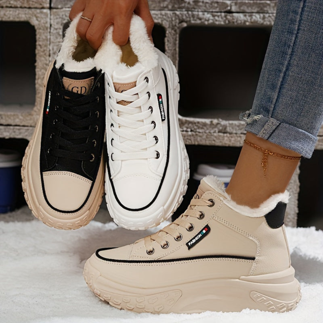 Solid thermal soft winter trainers for women warmth and stylish
