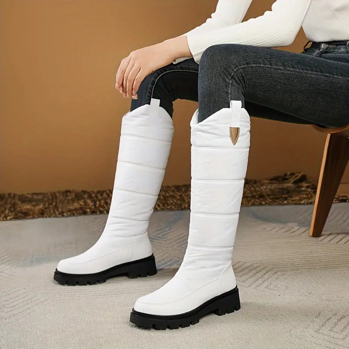 Waterproof damestövler with fleece lining and non-slip sole