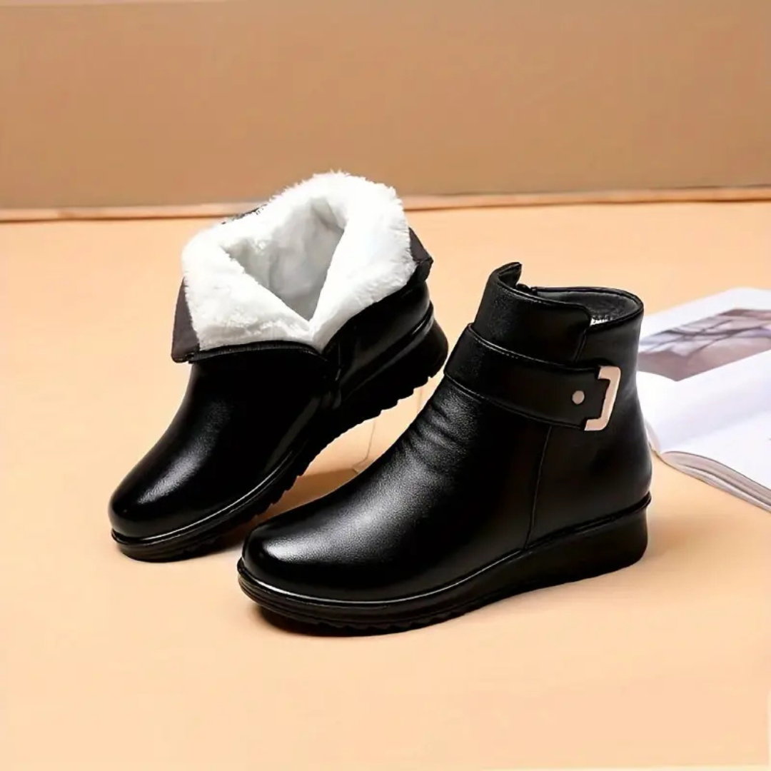 Winter ankle boots with plush lining for women