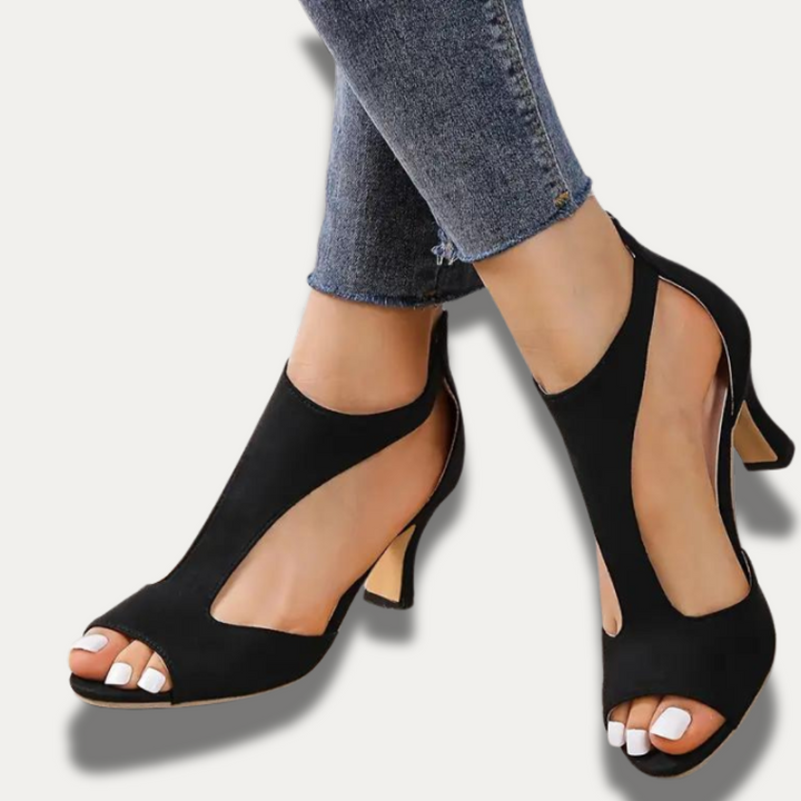 Stylish peep-toe heels