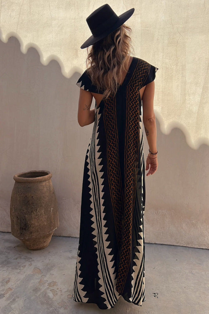 Mira Trendy Aztec-inspired liver dress for women