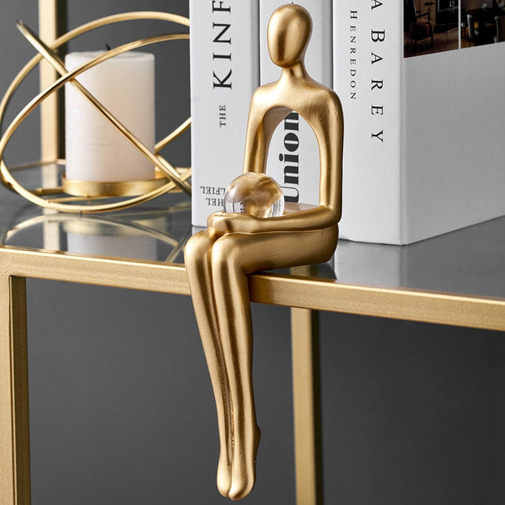 Abstract philosopher statue - modern hamper decor