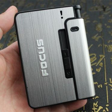 Automatic Cigarette Case with Integrated Lighter