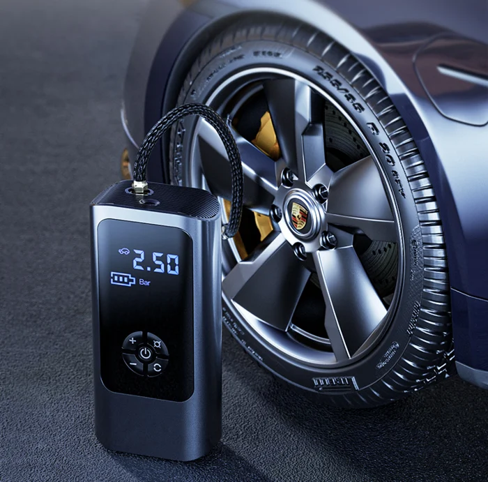 Portable air compressor with gaming operation for versatile usage