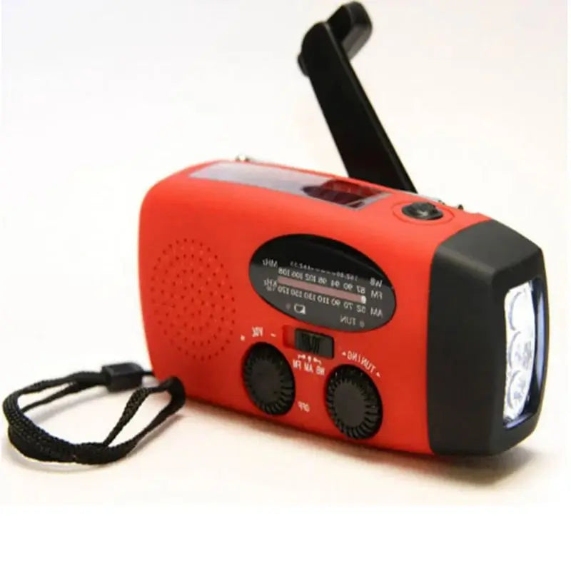 Portable Emergency Radio with LED Flashlight and Powerbank