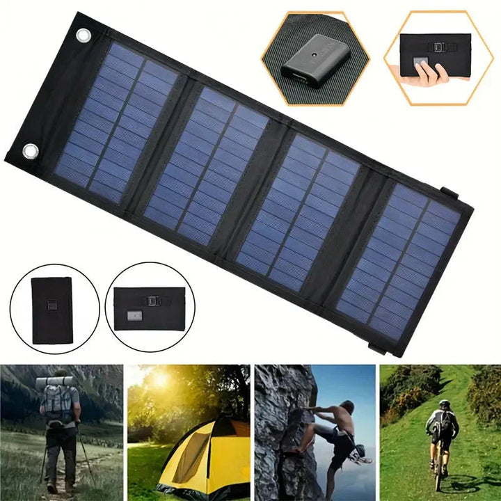 Portable Foldable Solar Power Bank for Outdoor Use