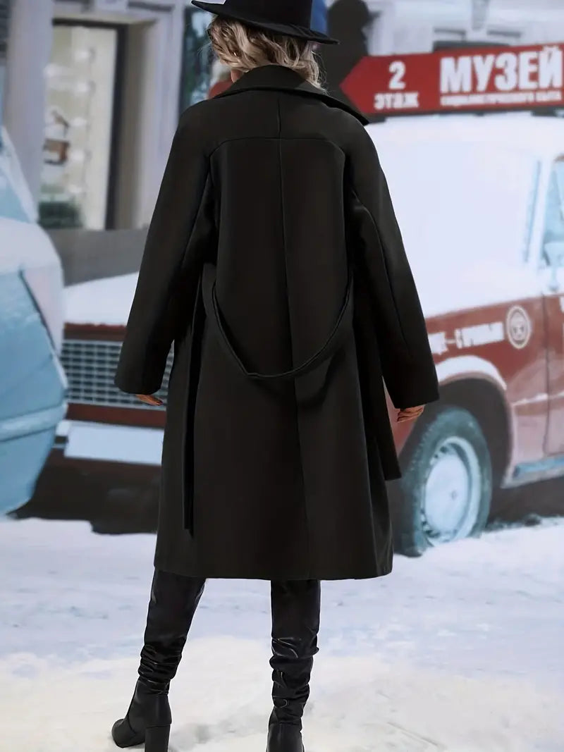 Elegant Dobbelkneppet Midi-Winter jacket