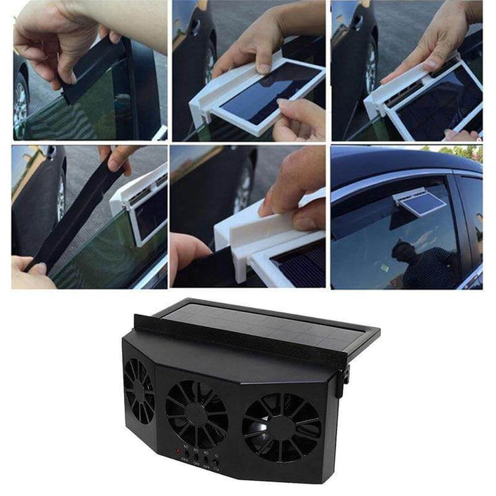 Car fan with solar panel - Fresh air in the car