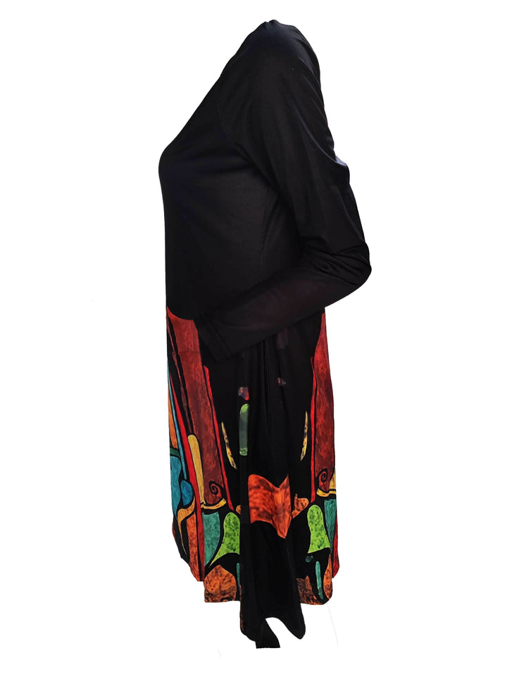 Women Midi Dress with Flattering Design and Kunstneriske Patterns