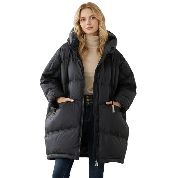 Women winter jacket with hood - long and warm design
