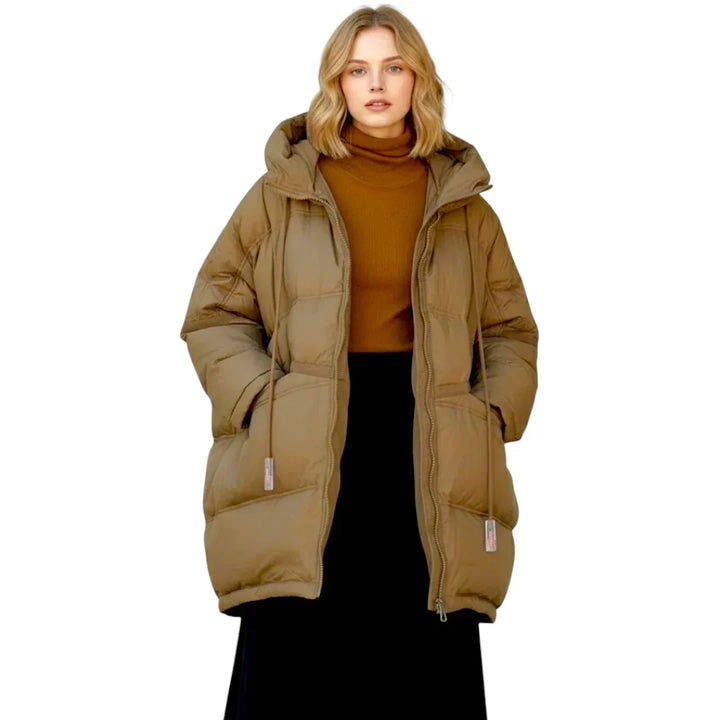 Women winter jacket with hood - long and warm design